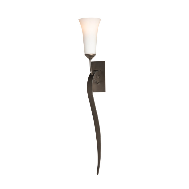 Sweeping Taper Sconce, Dark Smoke, Opal