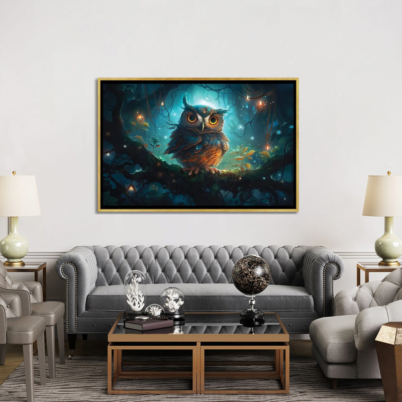 Cosmo, Gold Floater Framed Canvas, 40" H x 60" W x 1.5" D