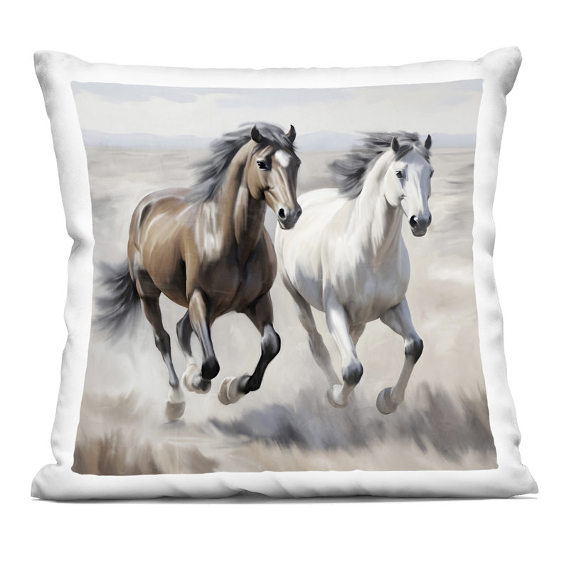 Coussin Wild Run Horse, imprimé par Kim Allen