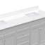 Meuble-lavabo double 72 po avec lavabo en marbre et portes à volets en céramique-692373304