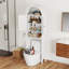 Rangement arqué au-dessus de la toilette avec portes cannelées, petite armoire de salle de bain avec tablette réglable-1545665469