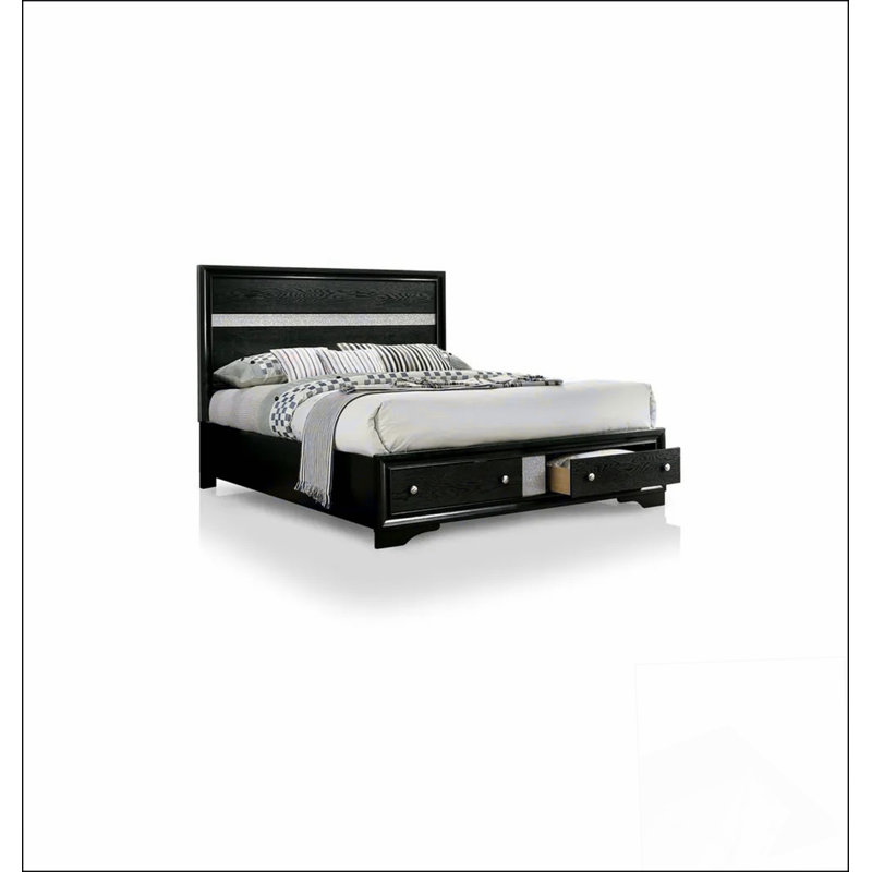 Lit de style contemporain avec tête de lit grand lit 1pc avec meubles de chambre à coucher