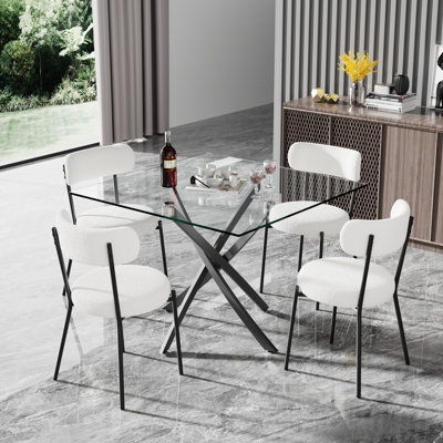 Ensemble de salle à manger en verre