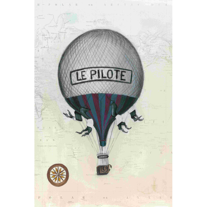 Montgolfières rétro II, H 12 po x l 8 po