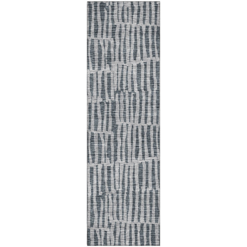 Premium Machine Washable Addington Charcoal Rug, Runner 2'3" x 7'6"