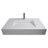Pyramid 36" Wall Mounted Rectangular Solid Surface Bathroom Sink in Matte Finish - White, With Faucet Hole-872538469-898419830