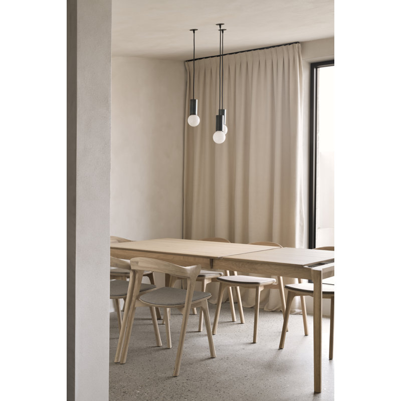 Bok Solid Wood Extendable Dining Table, 30"H x 47.5"L x 35.5"W, Varnished Oak