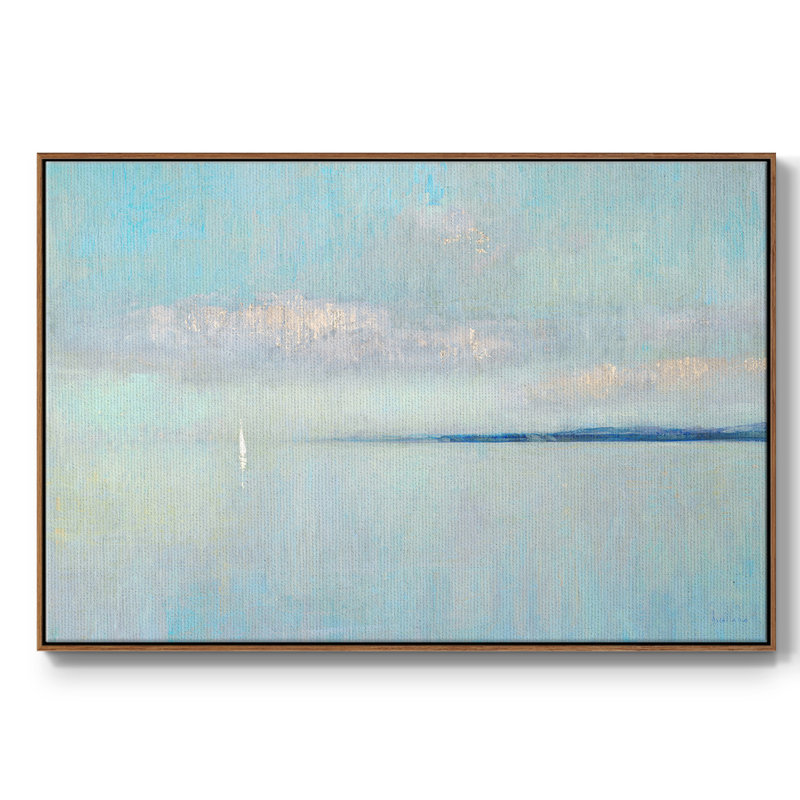 Sunrise Haze, toile tendue avec châssis encadré, H 17 po x l 25 po x P 2 po, Cadre noyer