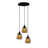 Adjustable Height 3-Lights Metal Body Cluster Pendant With Glass Cap