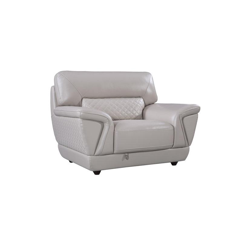 Alidade Faux Leather Armchair, Light Gray Faux Leather