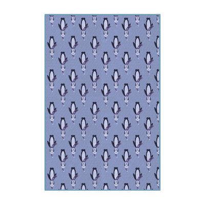 Tapis bleu rectangulaire tissé à la machine 5 pi x 8 pi