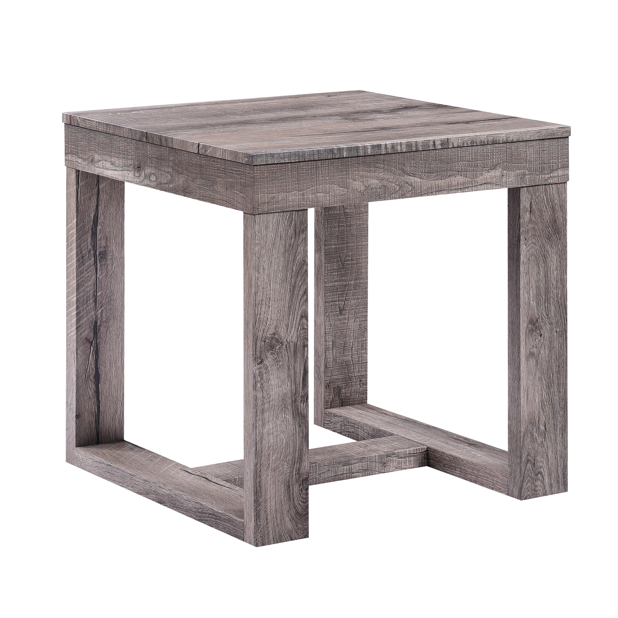 Rustic Table Color Way Gracie Oaks Contemporary Square End Table In Rustic Brown Gray Tan For ...