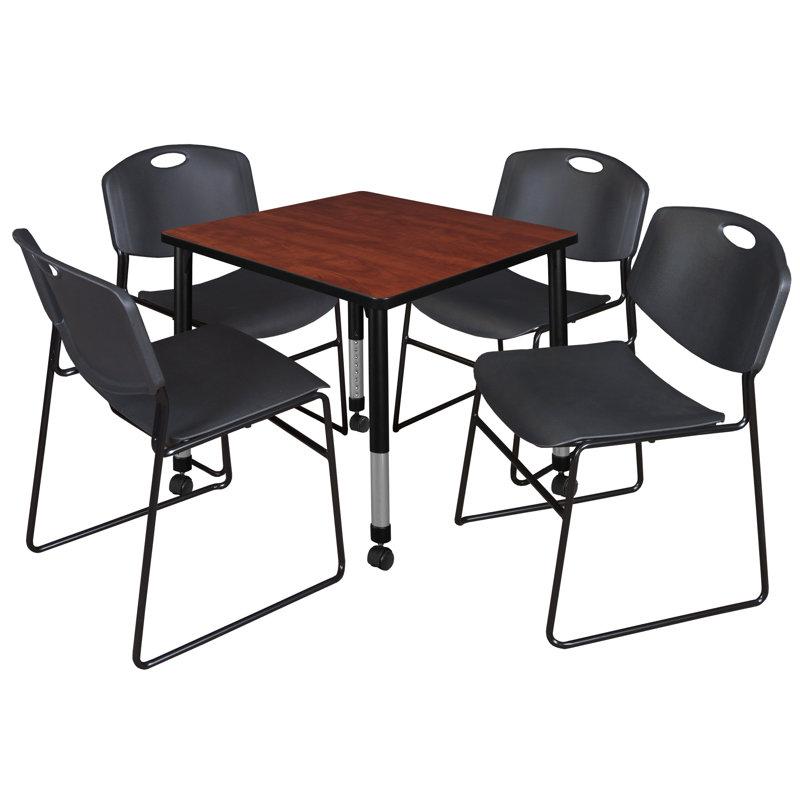 Ensemble de table de salle à manger et de chaises Kee Mobile, Cerise / noir