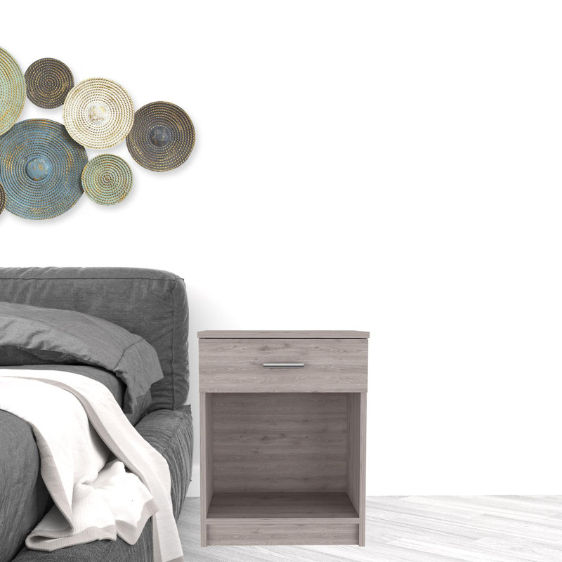 Hinrich 16.69'' W Nightstand, Light Gray
