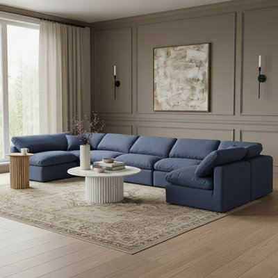 Grand canapé modulaire rembourré 7 pièces Itala