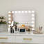 Makeup Mirror with 3 Color Lights, 80×63cm Large Lighted Vanity Mirror with 18 Dimmable LED Bulbs-644281032
