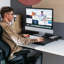 Adjustable Height Plastic / Acrylic Iron Standing Desk Converter