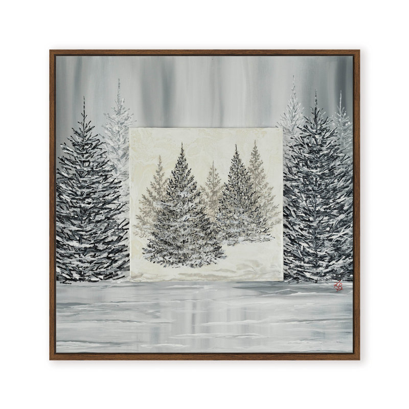 Nature Inspired "Pine Portrait" Canvas Wall Art By , 30" H x 30" W x 1.125" D, Brown, Framed Print