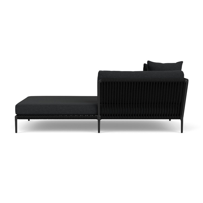 Otti Right Arm Sectional Chaise, Black, Noir