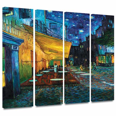 CafÃ© Terrace at Night by Vincent Van Gogh - 4 Piece Wrapped Canvas Graphic Print  Set -  Vault W Artwork, 0van006d2432w