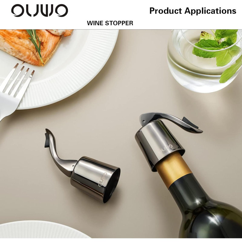 Bouchon à vin Bouchon de bouteille de vin en acier inoxydable avec bouchon en silicone Bouchon de vin réutilisable Bouchon de vin de qualité supérieure qui garde le vin frais meilleur cadeau