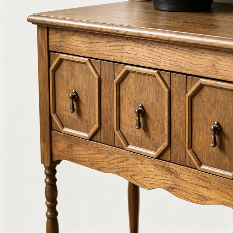 Console à trois tiroirs French Vintage, H 37,4 po x l 78,7 po x P 15,7 po