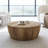 29.53" High-quality Mdf Natural Color Round Table, Modern Industrial Natural Fully Assembled Drum Coffee Table, Suitable For Home&kitchen