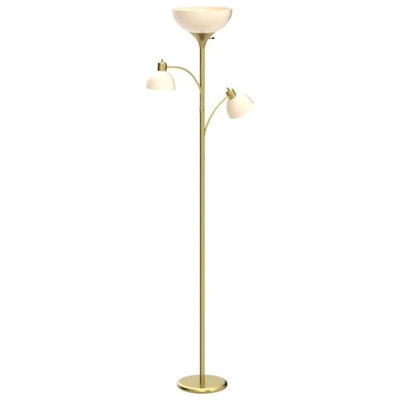 Dome Double Led Floor Lamp, Dimmable Super Bright Floor Lamp With 2 Reading Lamps For Living Rooms & Offices