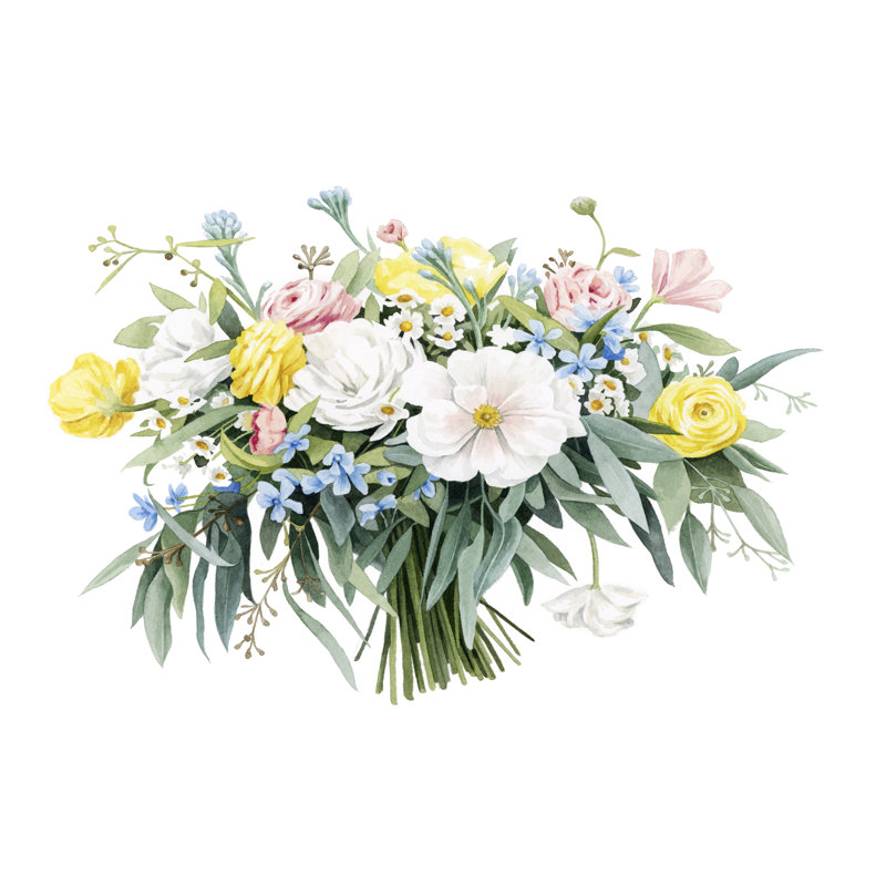 Ashton's Bouquet by Grace Popp - Wrapped Canvas Print, 30.48cm H x 45.72cm W x 3.8cm D