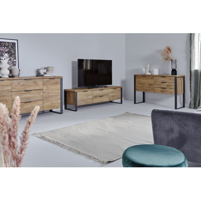 Draylen 46,85" Metal Frame Sideboard 1 Door 3 Drawers