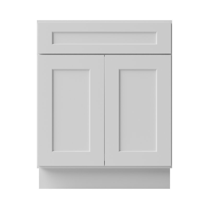 Armoire de salle de bain en bois massif prêt à assembler avec comptoir Shaker - comptoir non inclus, Blanc