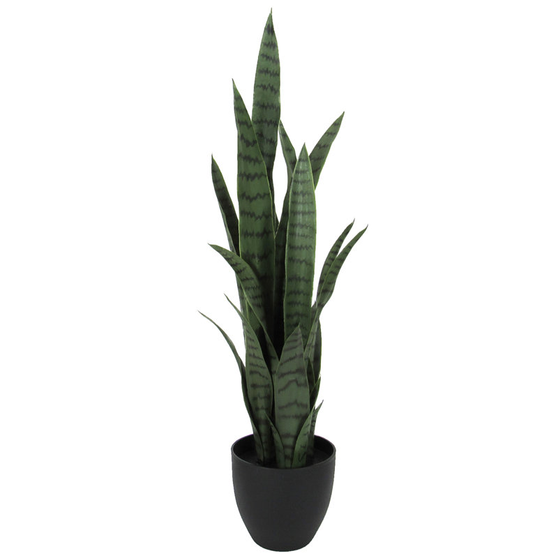 Plante de serpent artificielle Sansevieria en pot, H 34 po x l 12 po x P 12 po