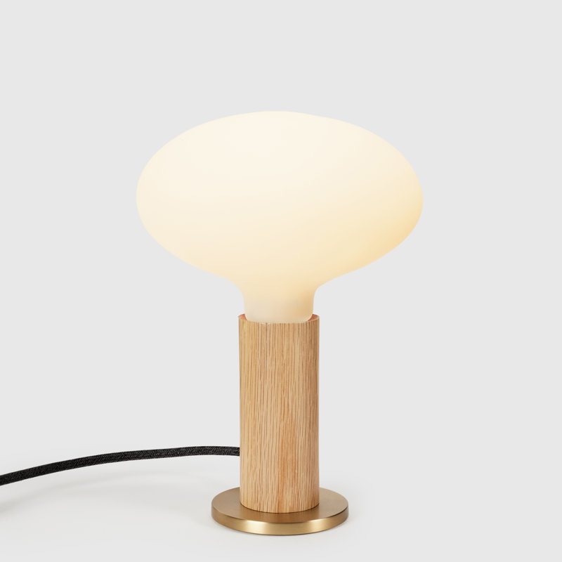 Knuckle Table Lamp In Walnut + Oval, Gold