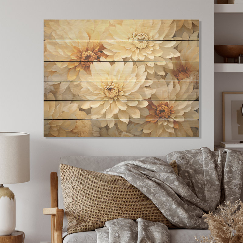 Minimalisme, peinture de maman en beige et or - art sur bois de pin naturel, H 10 po x l 20 po