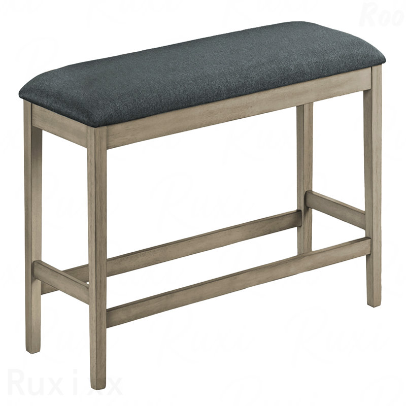 Banc rectangulaire de 42 po - structure en bois, siège rembourré, style transitionnel