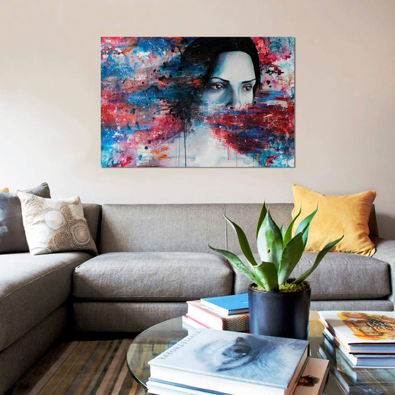 «Aphasia», reproduction sur toile, H 12 po x l 18 po x P 1,5 po, Toile tendue, Pas de tapis