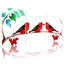 Oiseaux oiseaux rouges sur une branche avec baies et feuilles, ensemble de 3 impressions sur toile-1424694041