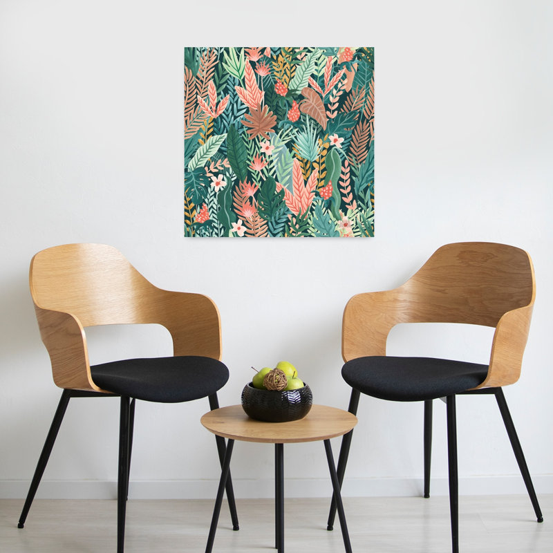 «Jungle Hangout», art abstrait Palm Summer, H 24 po x l 24 po