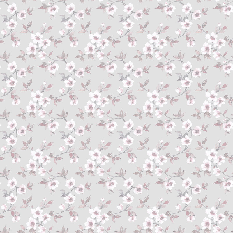 Basso 10m x 53cm Matte Wallpaper Roll, Grey/Pink