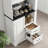 71" Tall Freestanding Kitchen Pantry Cabinet with Microwave Stand, 2 Drawers, Adjustable Shelves, Magnetic Doors & Anti-Tip Safety Design