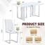 Ensemble de table de salle à manger blanc pour 4 personnes, ensemble de table de salle à manger de 63 po avec pieds chromés, ensemble de 4 tables de cuisine modernes et chaises pour la salle à manger, structure très brillante et robuste-1393350836-1393350837