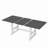 7-Piece Updated 76.9Inch Extendable Trestle Dining Table Set With Removable Leaf