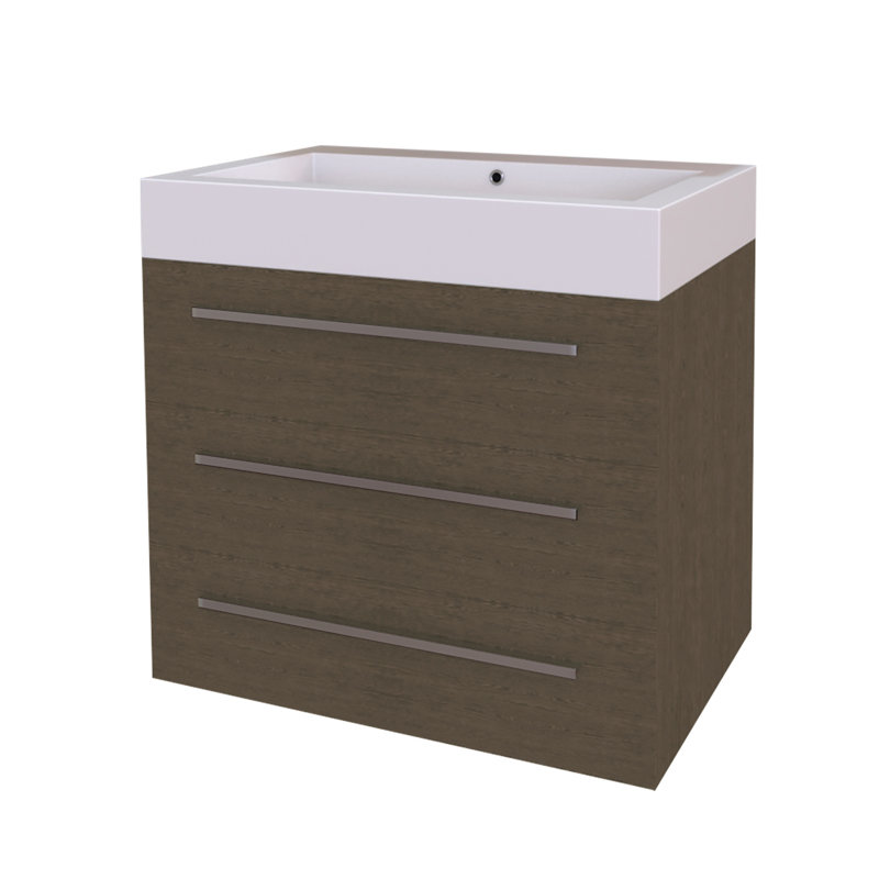 Ensemble de meuble-lavabo mural simple 29 po Shameeza, Chêne Alamo