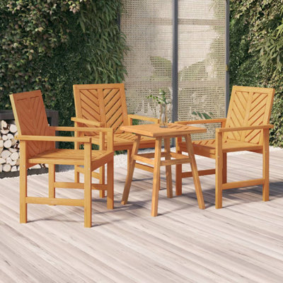 Patio Chair Outdoor Patio Furniture Dining Chair Solid Wood Acacia -  Red Barrel Studio®, 4A1B5326F93B412FA815EBF8B58A7AB9