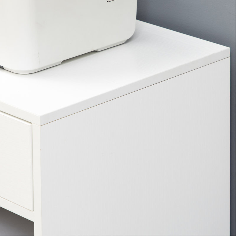 Bureau d'imprimante mobile à tablette réglable avec tiroir, support, chariot roulant blanc et support