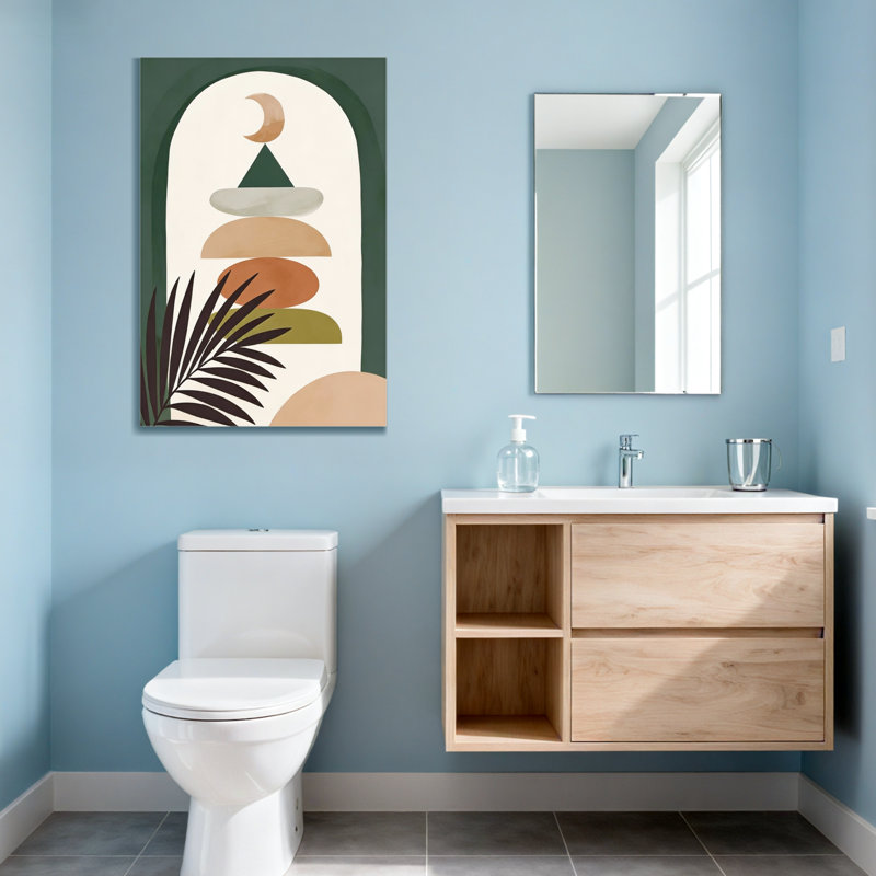 Abstract Abstract Geometric Shapes With Palm Leaf
