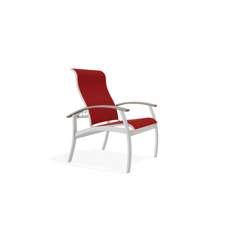 Chaise de patio Askar, Désert, Rouge 1D Sunbrella®, Neige texturée