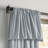 Drop Cloth Curtain Panel, Light Filtering Ring and Tab Top with Attached Valance, 95 in Long x 50 in Wide, Farmhouse Single Window Panel, Bedroom, Living Room and Dining Room, Wave Blue-56802053-82922704