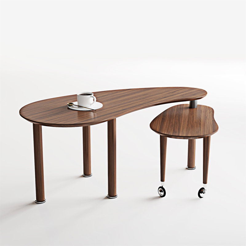 Table basse rotative en bois, Noyer