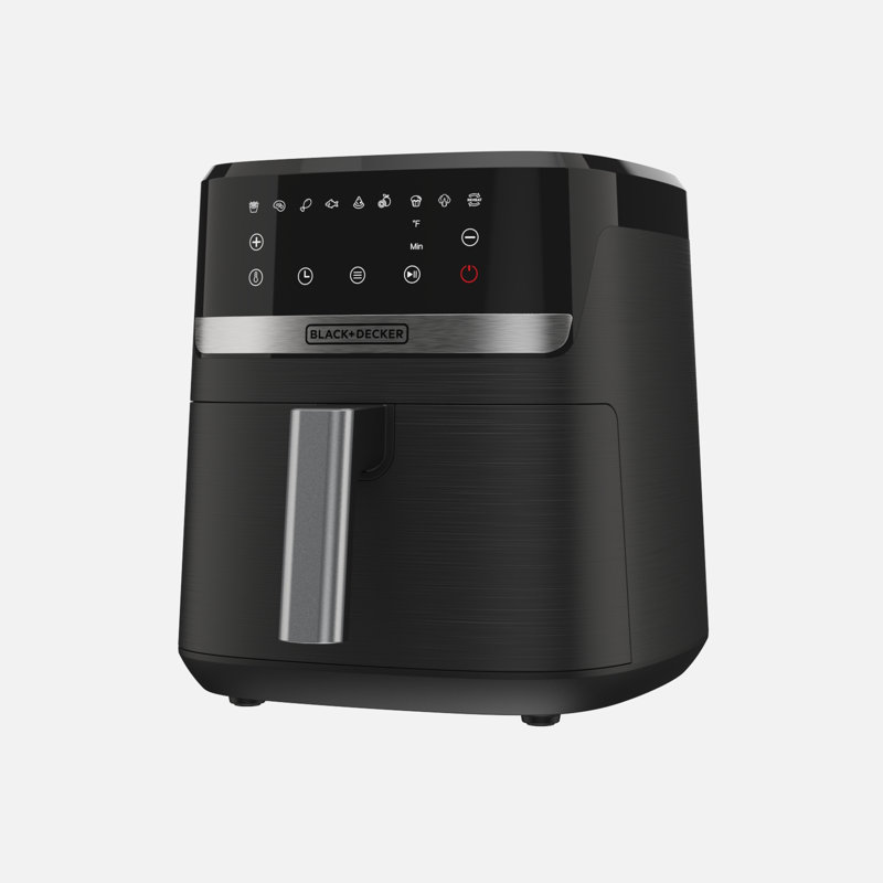 BLACK+DECKER Purify 6QT Air Fryer, Timer with Auto Shut-off and Shake Reminder, Digital LED Touchscreen and 9 Presets, 1500W, Dishwasher Safe Parts